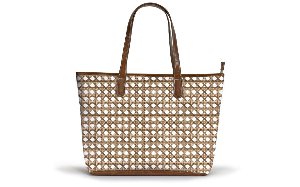 Savannah Zippered Tote - Leather Patch | Barrington Gifts