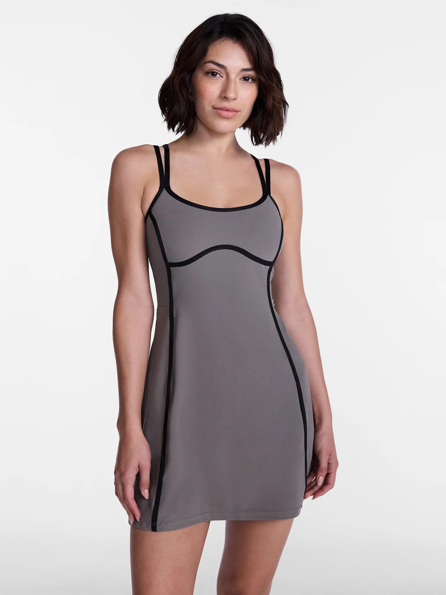 Avia Women's SoftSculpt Tipped Mini Dress, Sizes XS-XXL | Walmart (US)