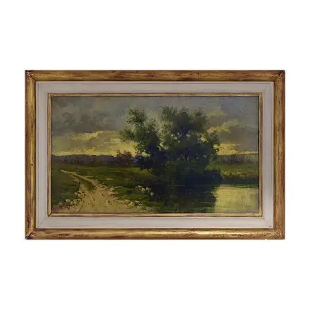 Landscape, Oil on Canvas, Italy, Framed | Chairish