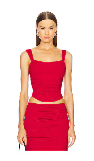 Terrie Bustier Top in Cherry | Revolve Clothing (Global)