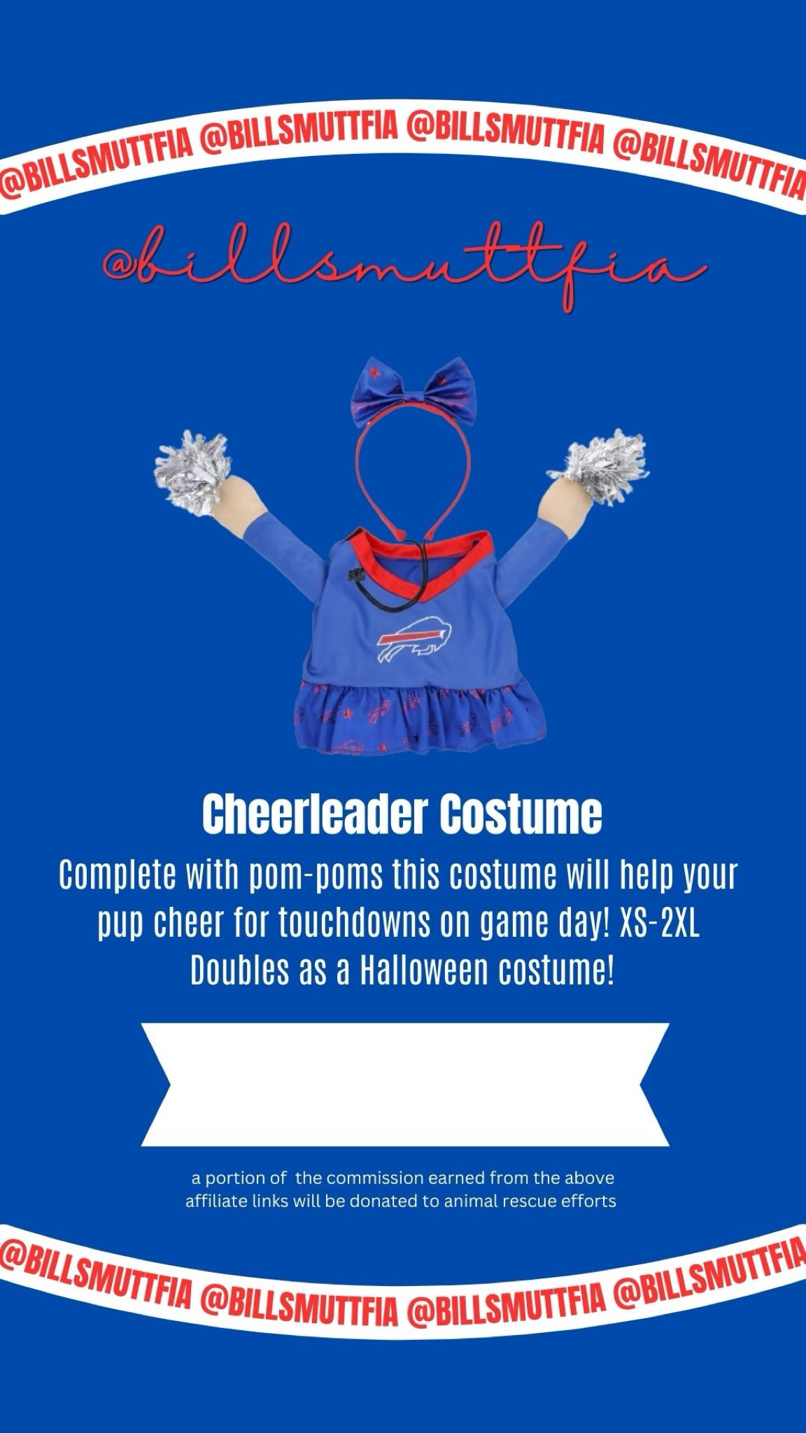 Buffalo Bills Dog Cheerleader costume! Perfect for NFL game day as well as Halloween. Go Bills!

#LTKFamily #LTKParties #LTKSeasonal