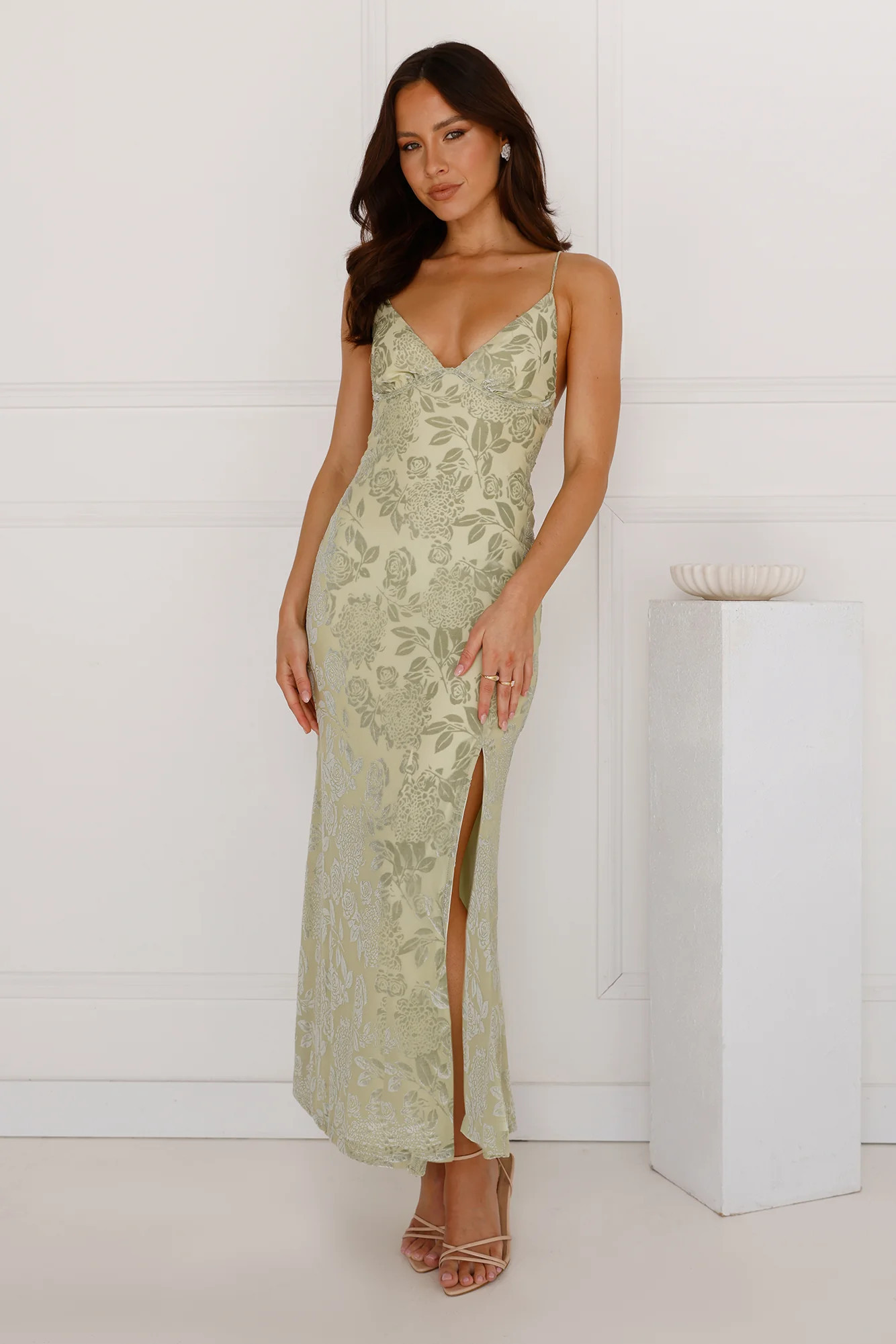 Seaside Sanctuary Mesh Maxi Dress Sage | Hello Molly (AU)