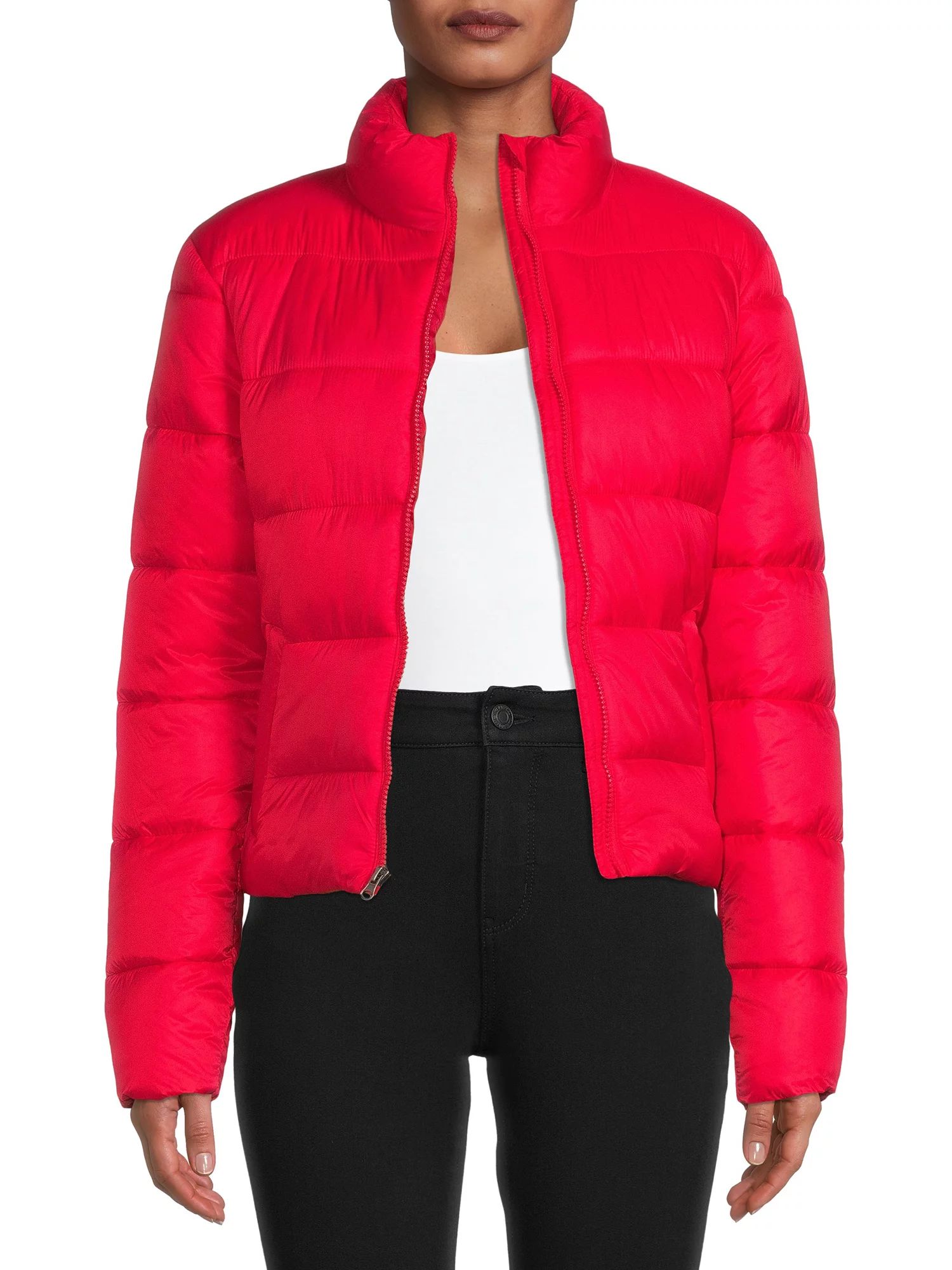 Time and Tru Women's and Women's Plus Cropped Puffer Jacket | Walmart (US)