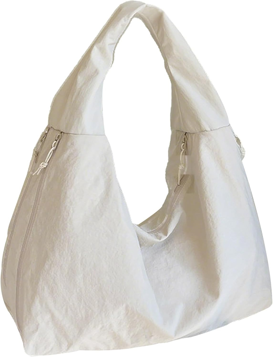 Slouchy Tote Bag for Women Large Nylon Shoulder Bag with Multiple Pockets Crescent Bag Underarm Hobo Bag for Travel Gym | Amazon (US)