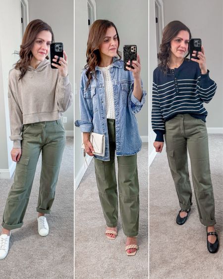 Favorite ways to wear cargo pants | easily wear year round! Wearing Reformation’s Bailey pants - fit tts. 


#LTKstyletip