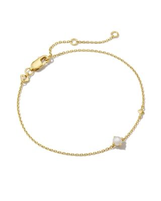 Maisie 18k Gold Vermeil Delicate Chain Bracelet in White Pearl | Kendra Scott