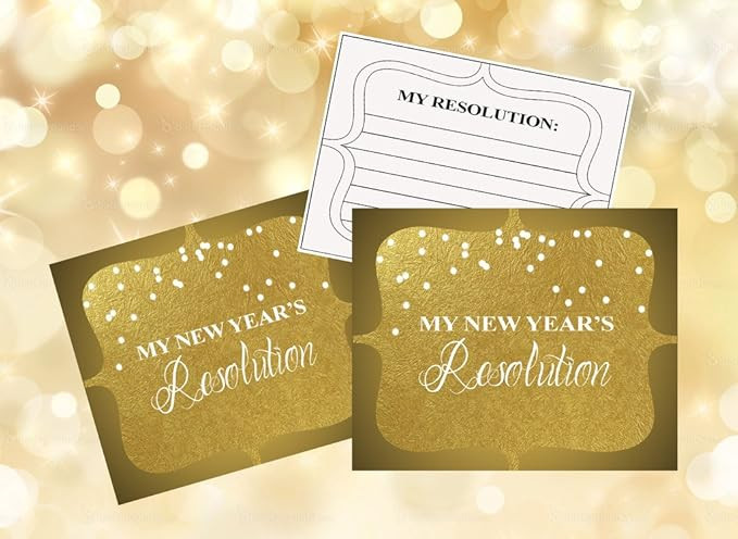 Silly Goose Gifts Beautiful Gold New Year Resolution Cards (Pack of 16) Party Supplies | Amazon (US)