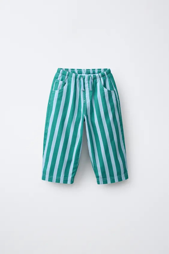 STRIPED COTTON LINEN PANTS | Zara US