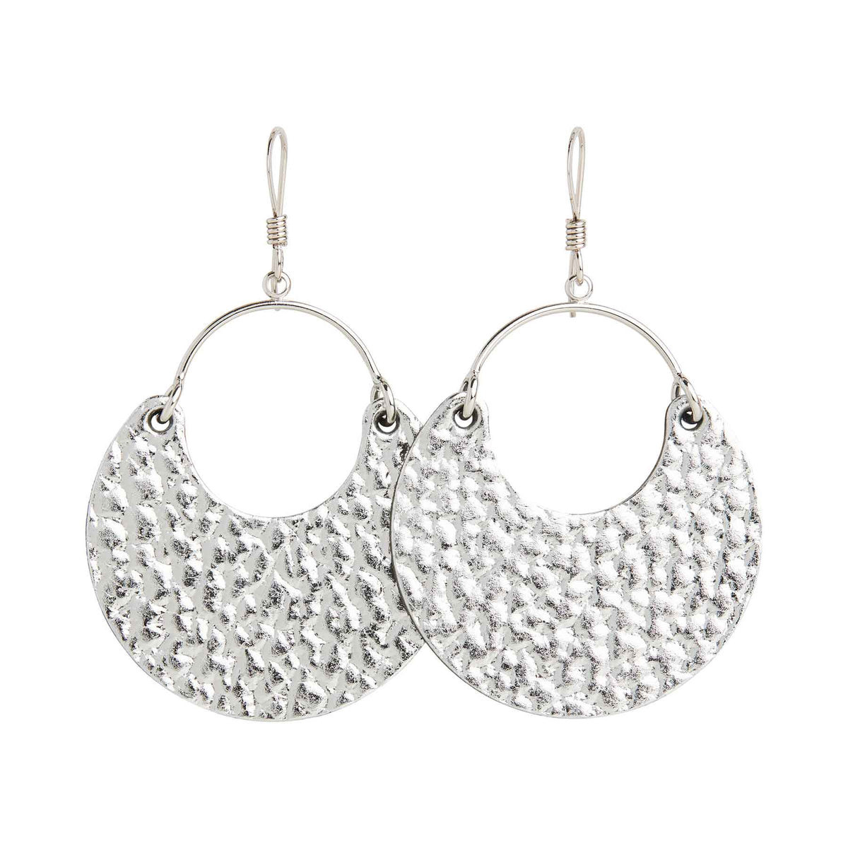 Hammered Silver Ninas | Nickel and Suede