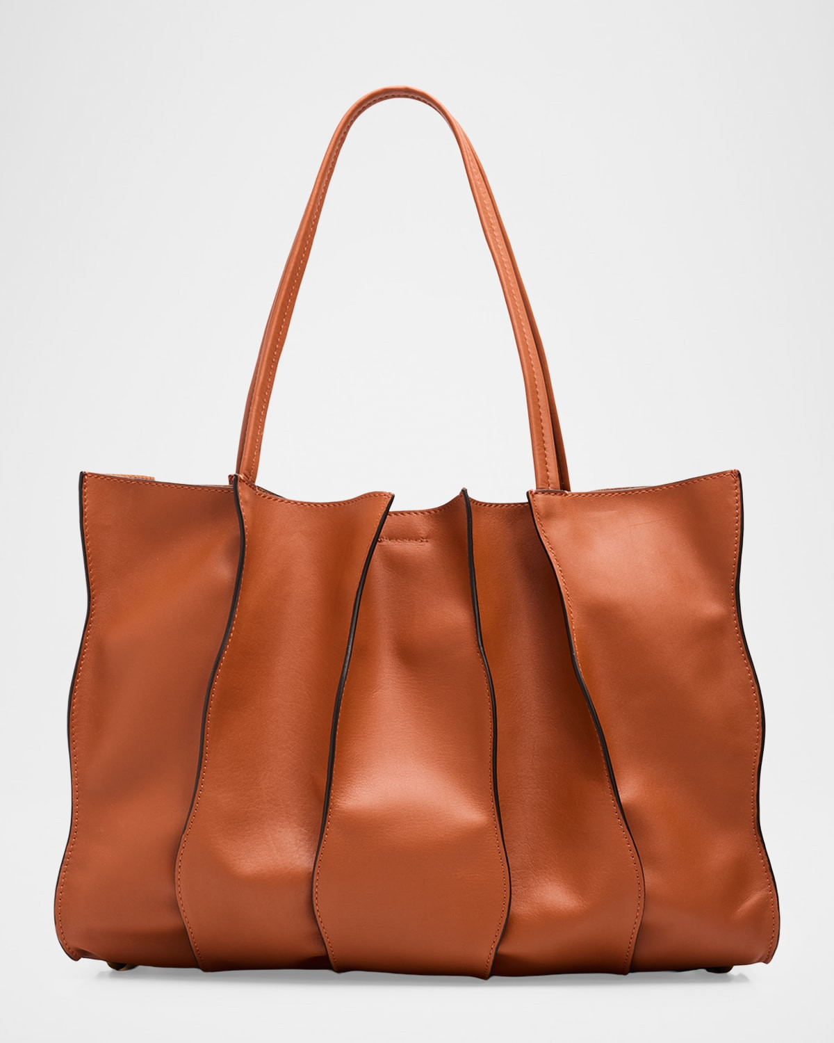 Adria Large Wavy Leather Tote Bag | Neiman Marcus