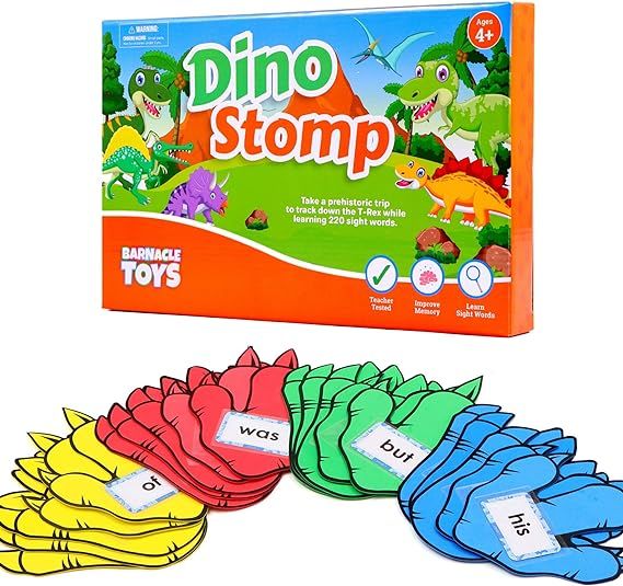 Barnacle Toys Dino Stomp, Dolch Sight Words Flash Cards Kindergarten Learning Games, Learning to ... | Amazon (US)