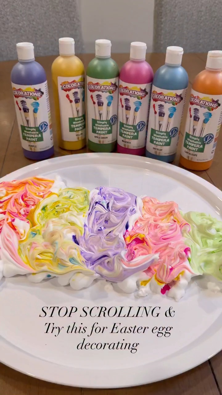 STOP scrolling & try this for Easter egg decorating 🥚✨

This might be the easiest (and coolest) way we’ve ever dyed eggs… just shaving cream + paint and the swirl effect turns out SO pretty every time.

I used the lid from my @inspiremyplay to set everything up, and it worked perfectly for keeping the mess contained while still letting my toddler fully enjoy the process 🙌

Bonus: once the eggs were done, it naturally turned into shaving cream sensory play… messy, colorful, and SO fun for little hands! Perfect for a toddler approved Easter activity that’s creative, and hands-on

Save this for Easter because you’re going to want to try it this Easter egg decorating hack!

What color combo would your little one make first? 🎨👇

✨ Follow @kenzs.kitchennn for real toddler life, simple activities, sensory play ideas, easy crafts, and mom hacks that actually make your day easier. 

#eastereggdecorating #shavingcream #toddleractivitiesathome #easteractivitiesforkids #messyplay 

easter egg decorating ideas, viral egg decorating trend, Easter for kids, shaving cream easter eggs, toddler easter activity, sensory play for toddlers, messy play for toddlers, easy easter crafts kids, spring activities for kids, toddler mom influencer, family activity ideas, creative toddler play, mom content creator, brand rep, mom creator, shaving cream play

#LTKKids #LTKU #LTKSeasonal