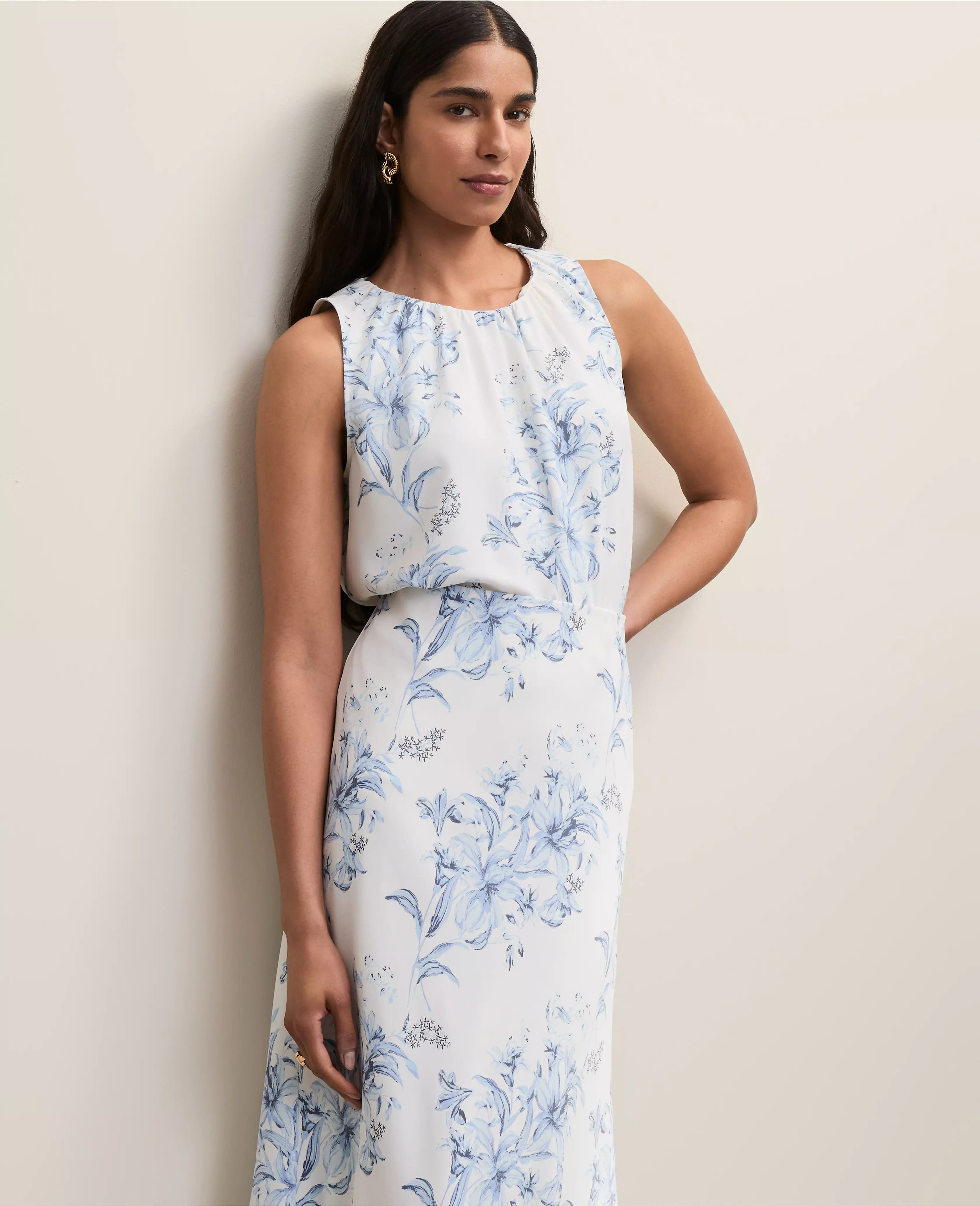 Floral Shirred Tank Top | Ann Taylor