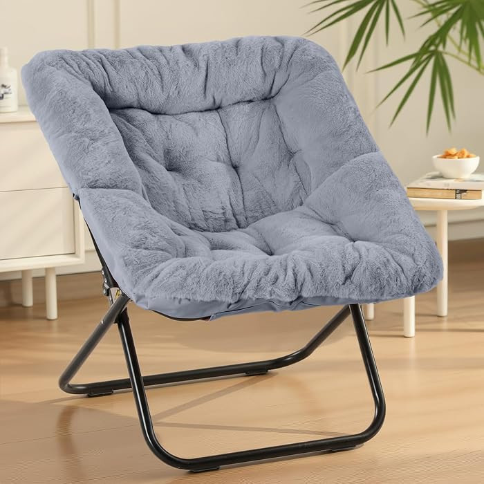 Sweetcrispy Comfy Chair for Adults, Foldable Living Room Chair, Soft Faux Fur Lounge for Bedroom ... | Amazon (US)