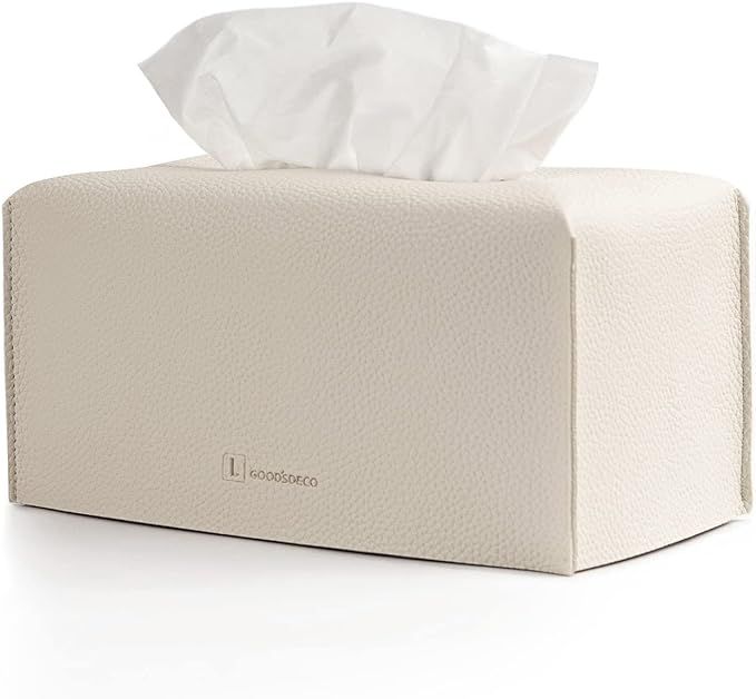 GOODSDECO PU Leather Tissue Box Cover Rectangle - Modern Tissue Box Holder Organaizer for Home Of... | Amazon (US)