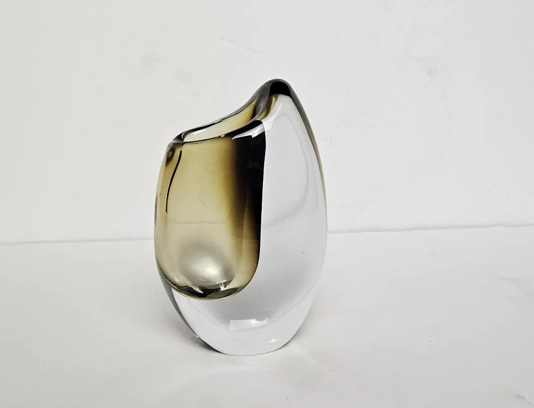 Mid Century Sommerso Art Glass Vase: Gunnar Nylund Strombergshyttan Sharkstooth Teardrop, Signed | Etsy (US)