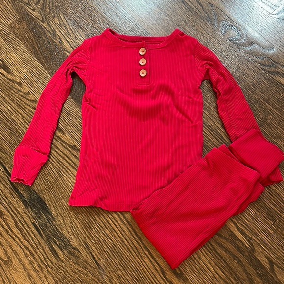 Posh Peanut Crimson Ribbed Pajamas | Poshmark
