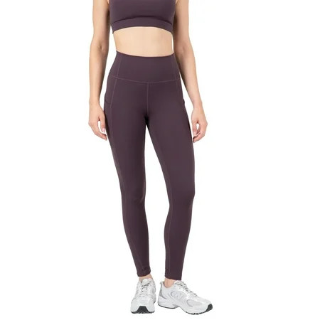 YITTY Active Women's Ultraluxe High-Waist Pocket Legging, Athleisure, 4-Way-Stretch, Deep Plum , 2X, Regular | 27" Inseam | Walmart (US)