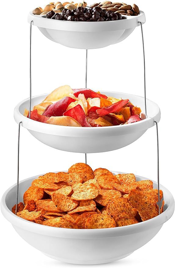 Masirs 3-Tier Collapsible Bowl: Decorative Design Folds for Minimal Storage. Ideal for Serving Sn... | Amazon (US)