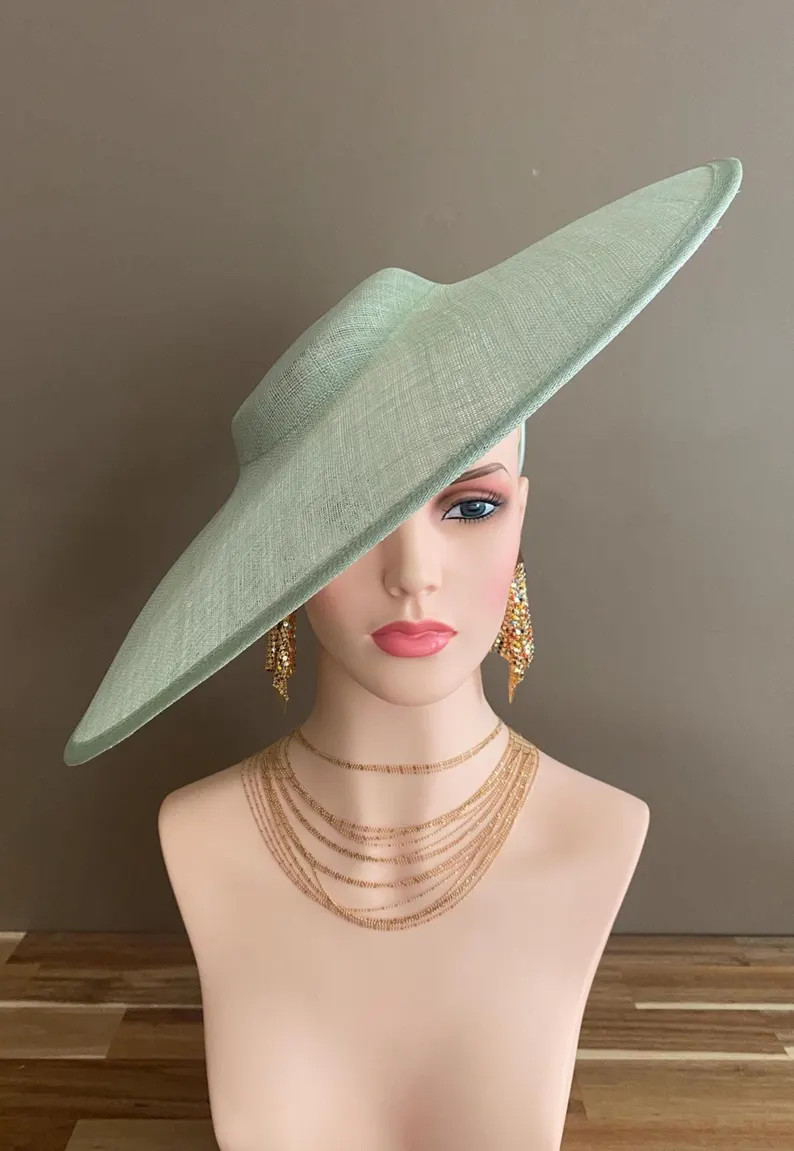 Extra Large Mint Green Sinamay Kentucky Derby Hatinator - Etsy | Etsy (US)