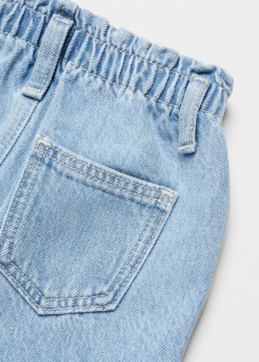 Paperbag denim skirt -  Girls | Mango Kids USA | MANGO (US)