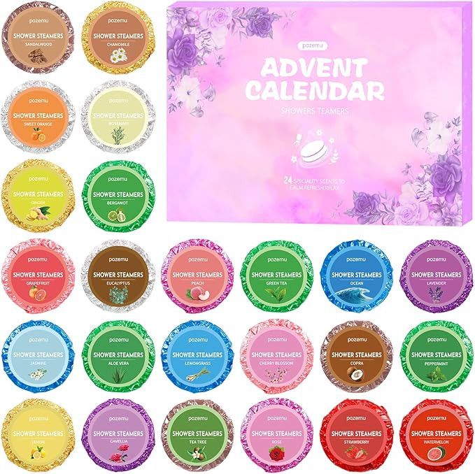 24 Pack Advent Calendar 2025 Shower Steamers Aromatherapy for Women Men Christmas Countdown Calen... | Amazon (US)