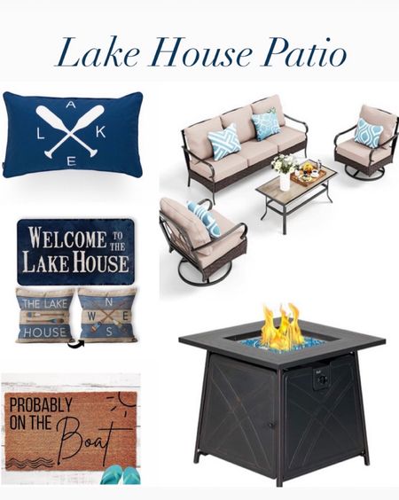 Patio decor, lake house decor, outdoor furniture, Firepit table 

#LTKHome #LTKSeasonal #LTKFamily