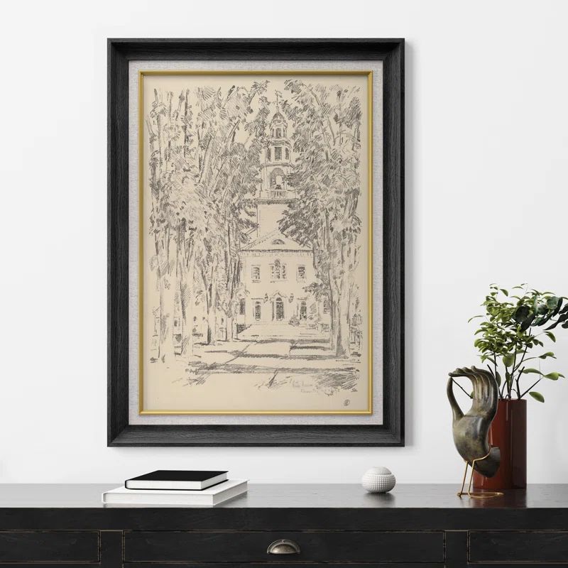 " Sketch Church French Country Landscape Nature Wilderness Illustrations Farmhouse/Country " | Wayfair North America