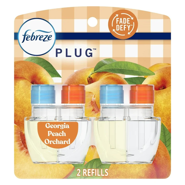 Febreze Plug In Air Freshener, Odor-Fighting Oil Refill, Georgia Peach Orchard, 2 Refills | Walmart (US)