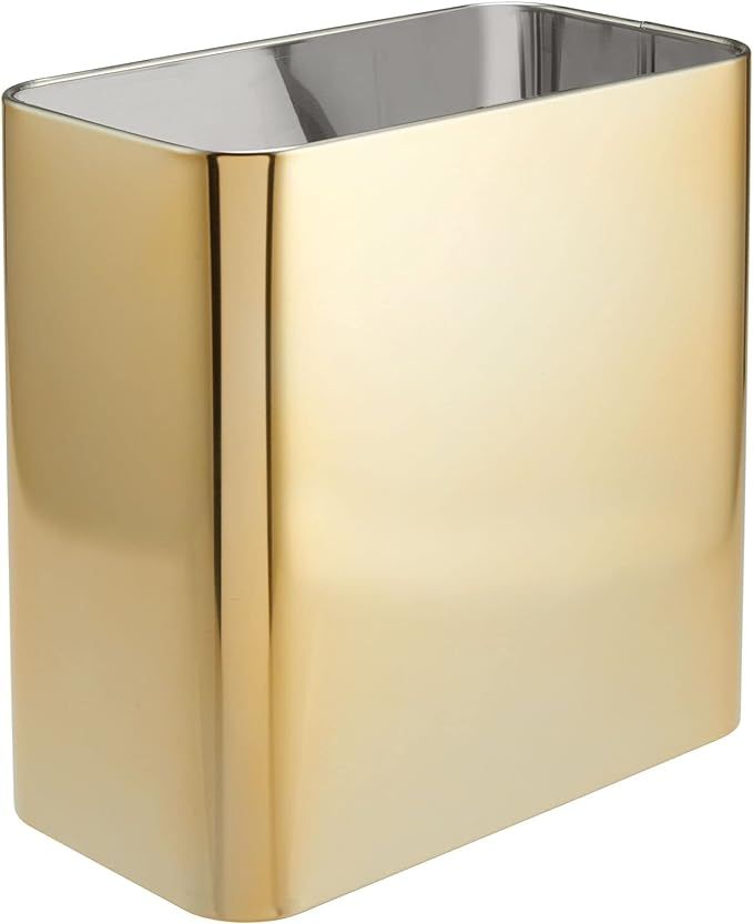 mDesign Rectangular Modern Metal Small Trash Can Wastebasket, Garbage Container Bin - for Bathroo... | Amazon (US)