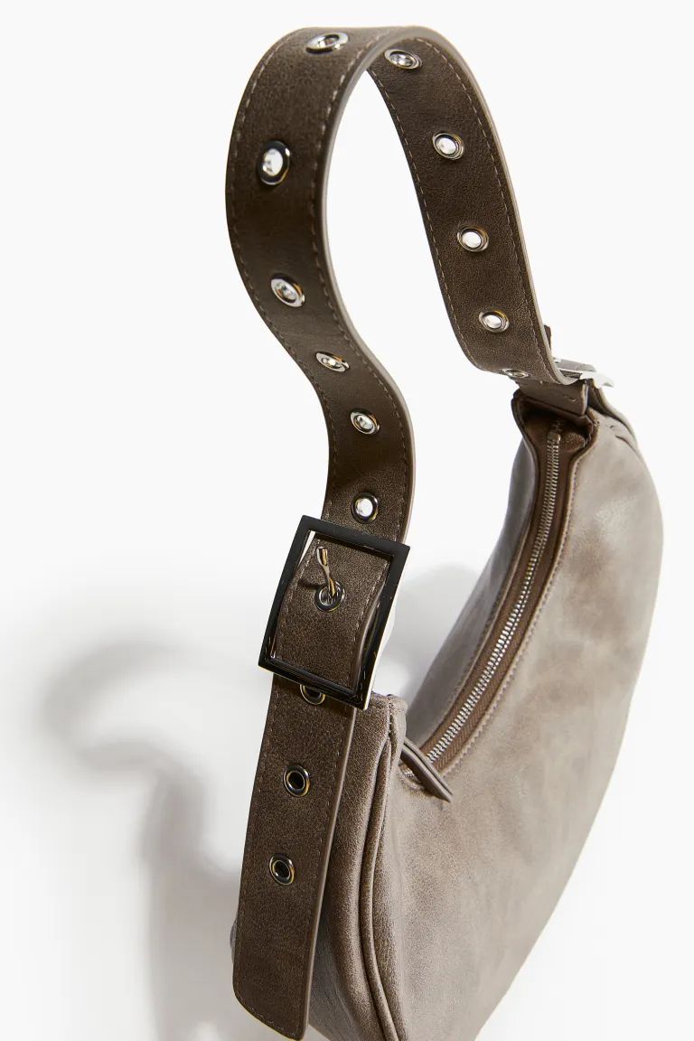 Coated Shoulder Bag - Taupe/distressed - Ladies | H&M US | H&M (US + CA)