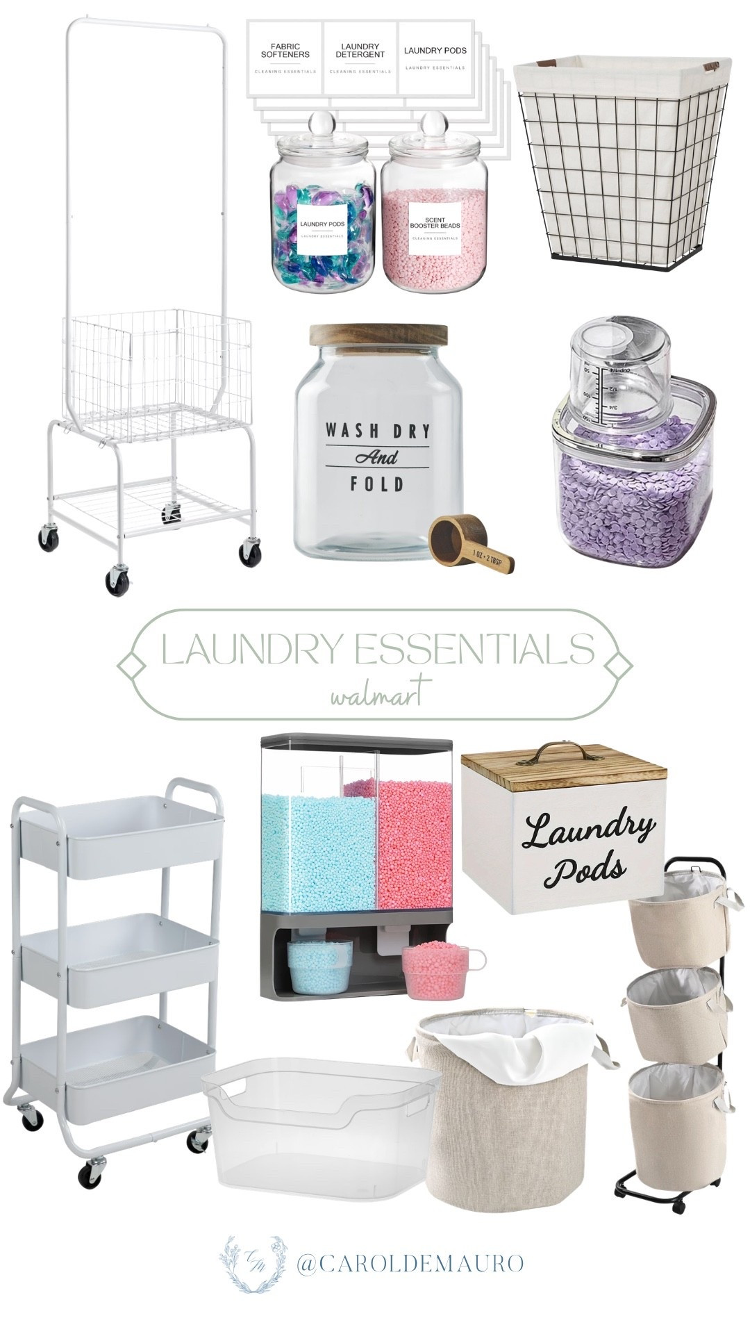 Find everything you need for laundry with these essentials like the rolling carts, labeled storage jars, and various stylish hampers. You'll love how the three-tier utility cart and clear dispensers help you streamline your routine and keep your space tidy.

walmart finds, laundry must haves, new homeowner, stay at home parent, organization tips, storage hacks, home essentials, tidy up

#LTKSeasonal #LTKU #LTKHome