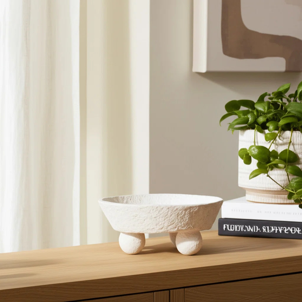 Decorative Bowl With Triple-Sphere Feet Base - Modern Home Decor Bowl For Entryway, Console Table... | Wayfair North America