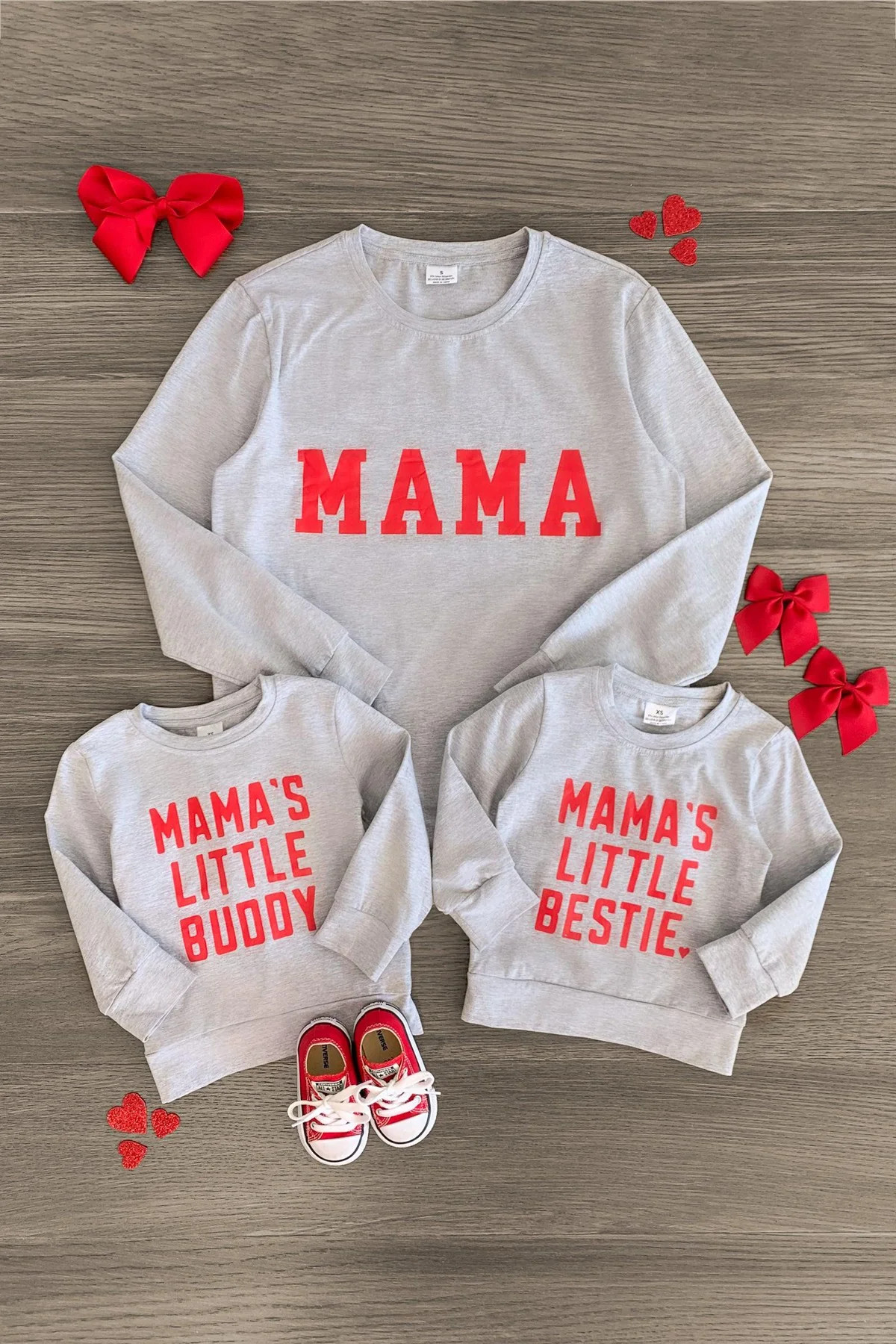 Mom & Kid - "Mama's Little Bestie & Buddy" Gray Top | Sparkle In Pink