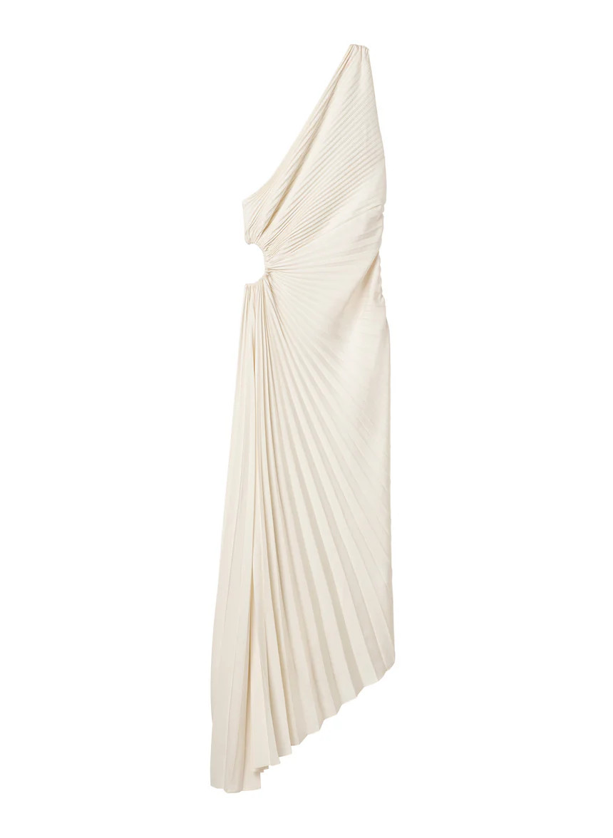 Delfina Satin Pleated Dress | A.L.C