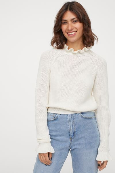 Ruffled Ribbed Sweater | H&M (US + CA)