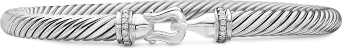 Buckle Classic Cable Bracelet in Sterling Silver with Pavé Diamonds, 5mm | Nordstrom