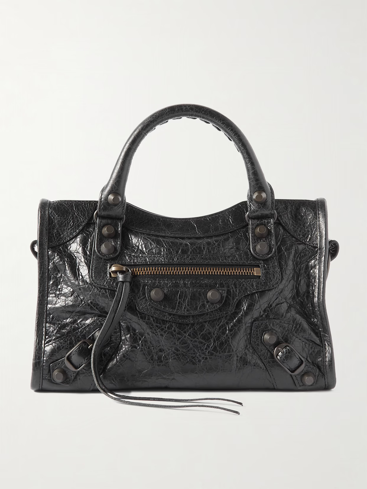Balenciaga - Le City Mini Textured-leather Bag - Black | NET-A-PORTER (US)