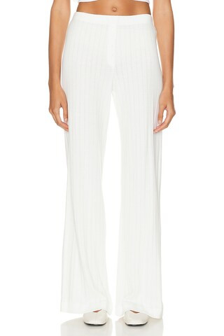 LESET Pointelle Boxer Pant in White | FWRD | FWRD 