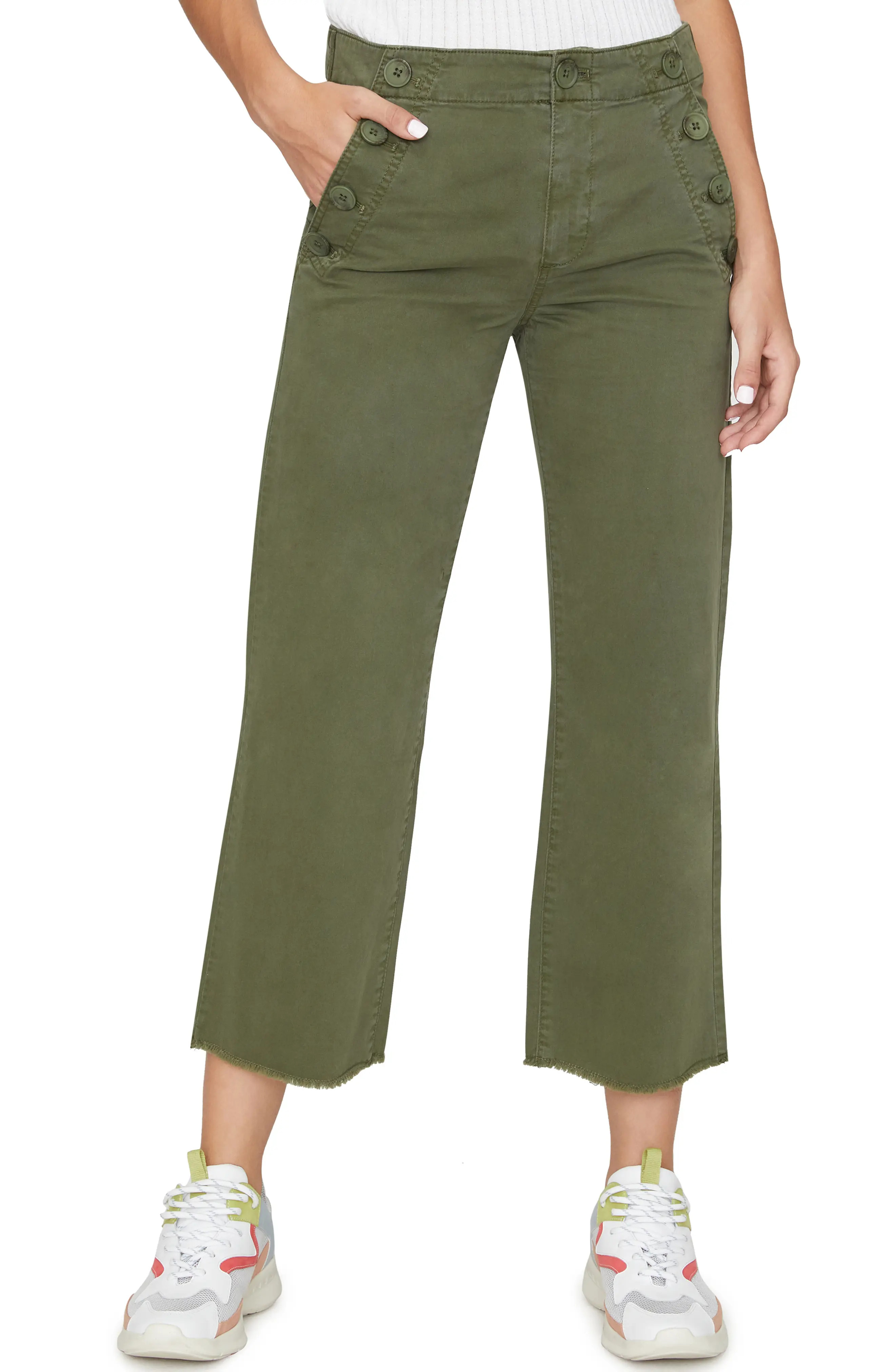 Women's Sanctuary Skipper Crop Chino Pants, Size 33 - Green | Nordstrom