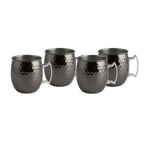 20oz 4pk Stainless Steel Moscow Mule Mugs Black - Cambridge Silversmiths | Target