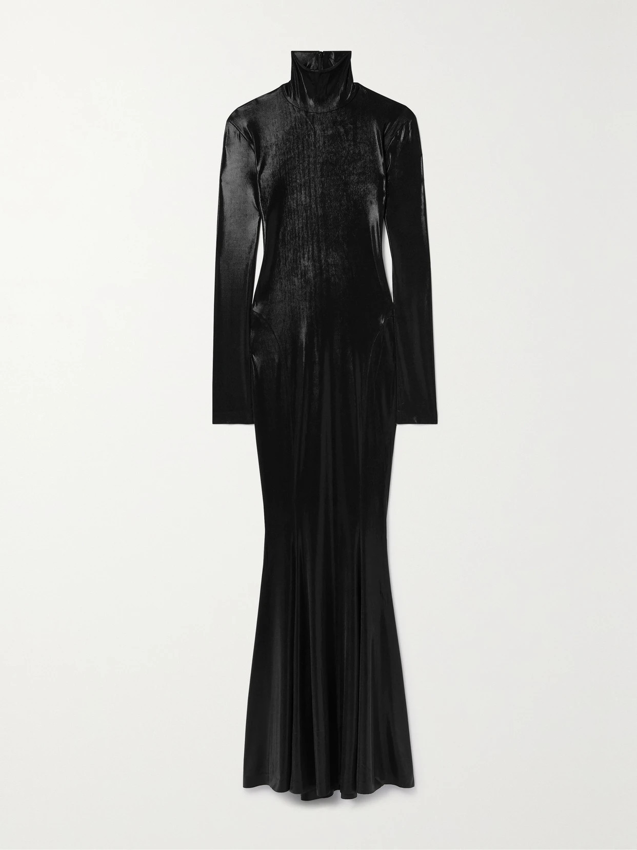Norma Kamali - Metallic Stretch-jersey Turtleneck Gown - Black | NET-A-PORTER (US)