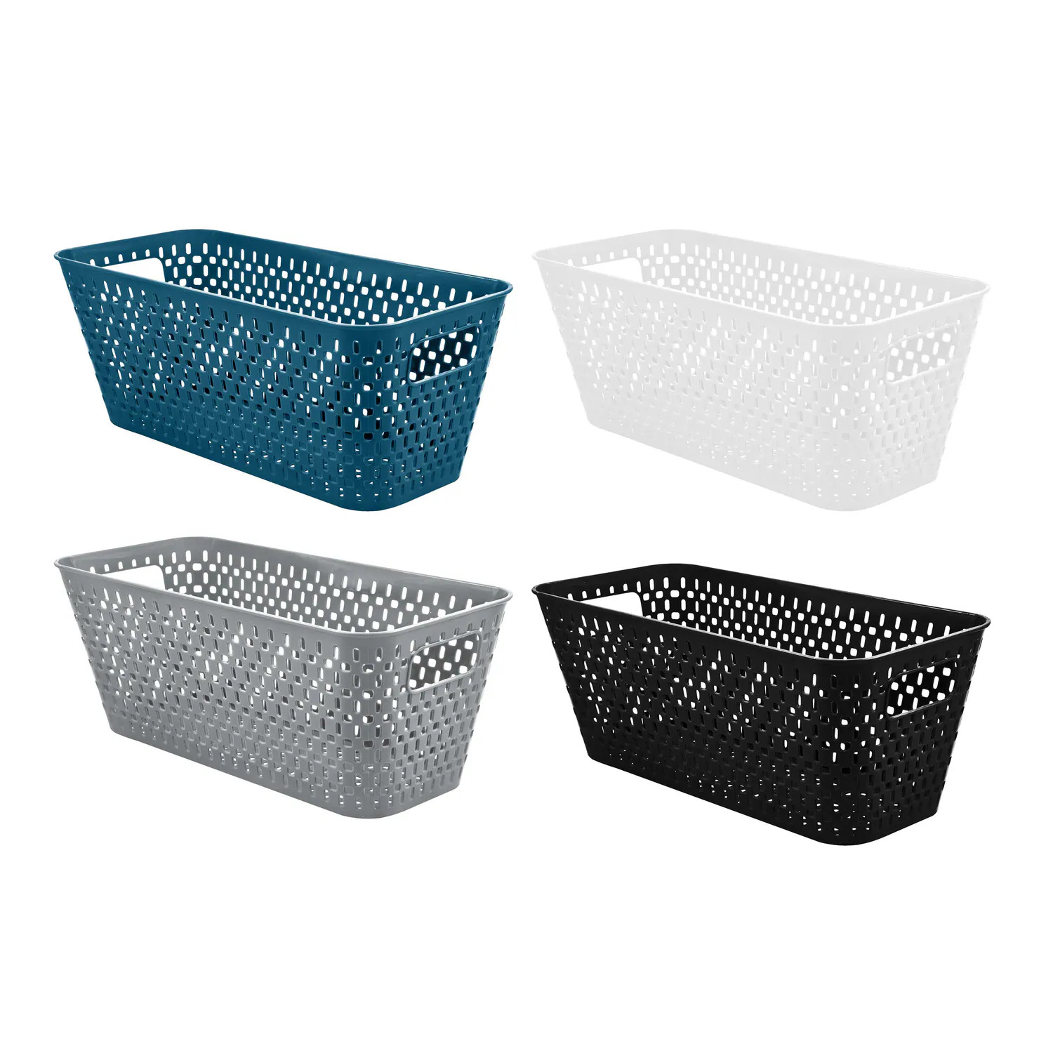 Essentials Woven-Look Plastic Storage Baskets | DollarTree