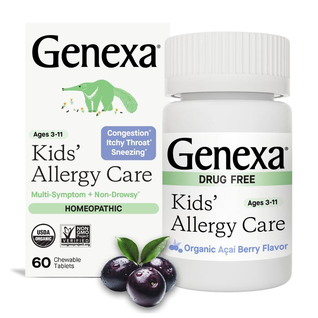 Genexa Kids Allergy Care | Drug Free, Non-Drowsy Children's Allergy & Decongestant Remedy | Vegan... | Amazon (US)