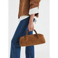 River Island East West Suede Bowler Bag - Brown | Very (UK)