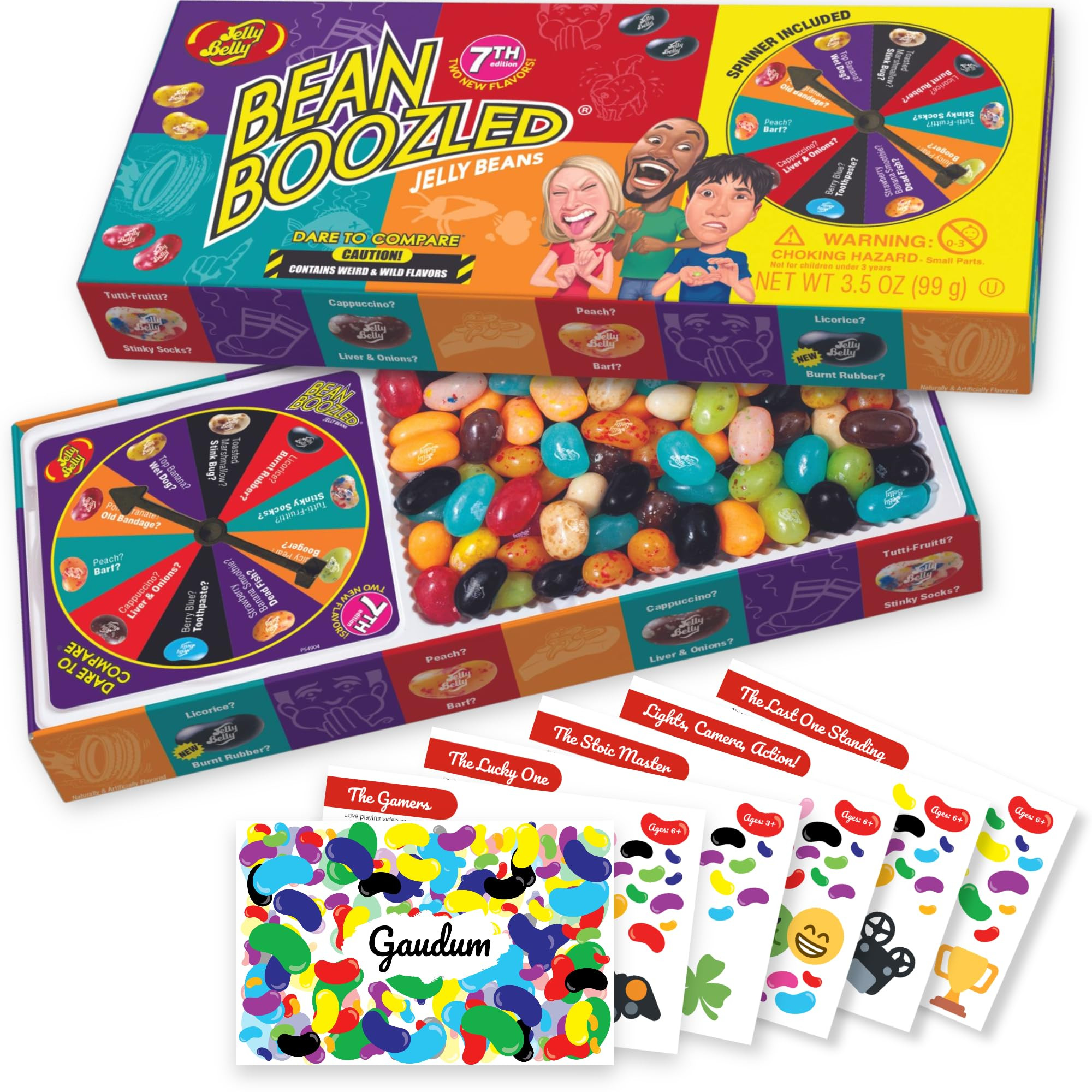 Jelly Belly Bean Boozled Jelly Beans Candy NEW EDITION + 5 Gaudum Game Cards (For Kids) | Amazon (US)