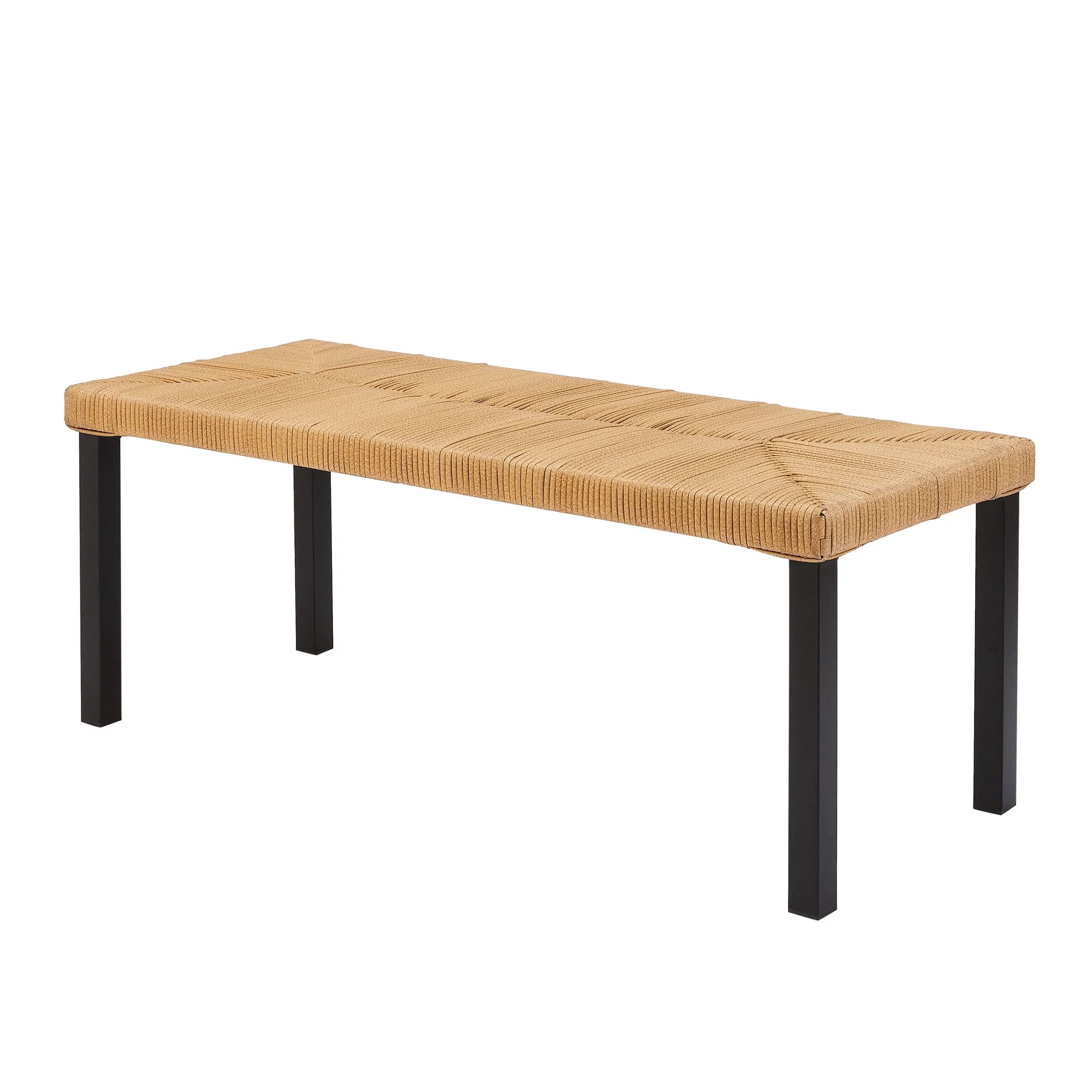 Better Homes & Gardens Ventura Outdoor Patio Dining Bench, Black | Walmart (US)