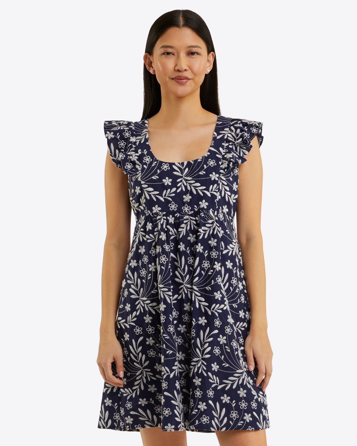 Ciara Babydoll Dress in Embroidered Floral | Draper James (US)
