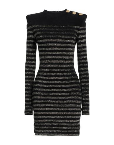 Balmain Woman Mini dress Black Size 4 Viscose, Polyamide, Metallic Polyester | YOOX (US)