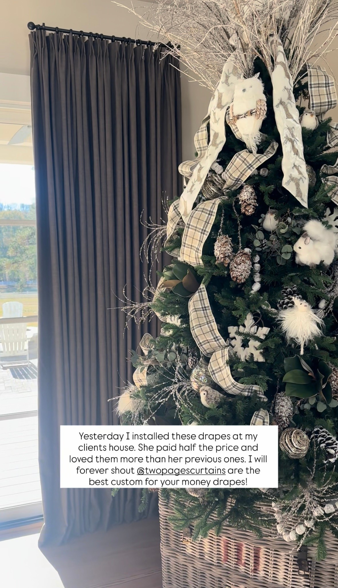 Two page Curtains

Liz Linen
Color- Chocolate tart 
Pinch pleat
Blackout lining 
Memory trained 

Use my code VIVIANAVENTERS for discount! 